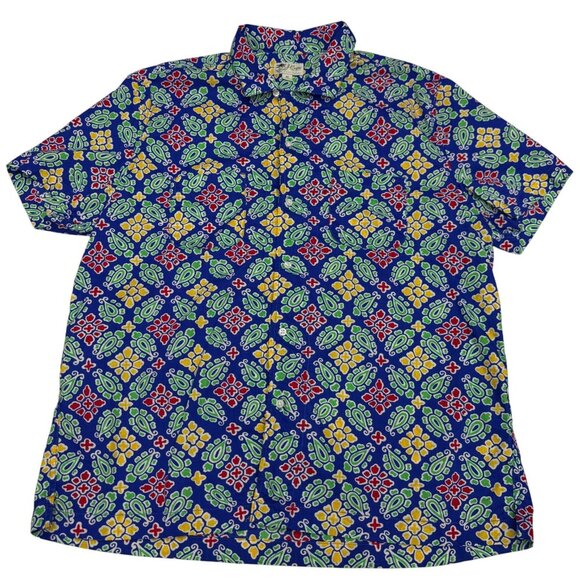 J. Crew Other - J. Crew Mens Slub Cotton Button Up SS Camp Collar Shirt, Size XL